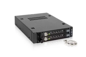 ICY DOCK MB492SKL-B ToughArmor Industrial Full Metal 2x 2.5" SATA SAS HDD SSD - Picture 1 of 9