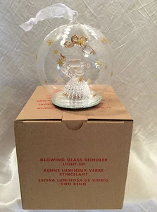 AVON 2014 Glowing Glass Reindeer Light-up Glass Ornament - New in Box! - Picture 1 of 4