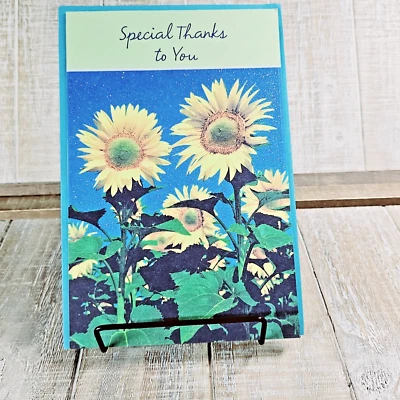 Tarjeta de agradecimiento American Greetings girasoles brillo tipo especial amarillo Foto 1 de 4