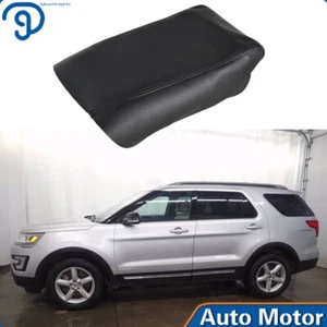 For Ford Explorer 2011-2018 Black Leather Center Console Lid Armrest Cover Skin - Foto 1 di 16