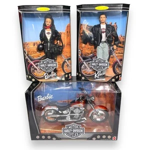 Harley Davidson Barbie Ken Fat Boy Motorcycle 90s LOT Same AZ Background Scene - Picture 1 of 23