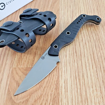 Civivi SOKN Fixed Knife 2.88" Full Tang Nitro V Steel Blade Black G10 Handle - Image 1 of 4