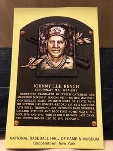 National Baseball Hall of Fame Postcard - Johnny Lee Bench Elected 1989, EX - Picture 1 of 7