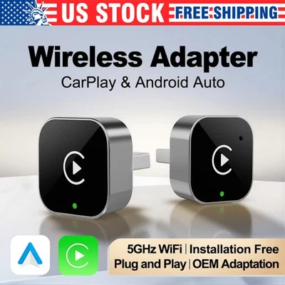 USB Auto Wireless CarPlay Adapter For iPhone Apple Wireless Dongle Plug ＆ Play - Image 1 of 4