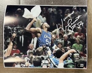 Horace Grant Signed 11x14 Orlando Magic Photo Chicago Bulls Beckett COA Proof - Picture 1 of 4