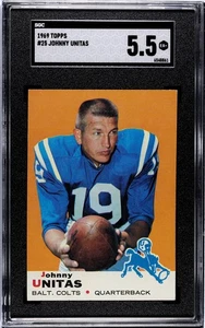 1969 Topps - Johnny Unitas #25 - Set Break No PSA SGC 5,5 Undergraded - Imagen 1 de 3