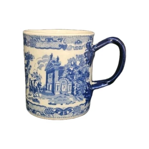 An Antique Over Sized (1.75 Pint) Victoria Ironstone Mug Blue & White - Picture 1 of 9