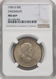 1936-S 50c Cincinnati Commemorative Silver Half Dollar-High Grade-NGC MS-66+ - Picture 1 of 2