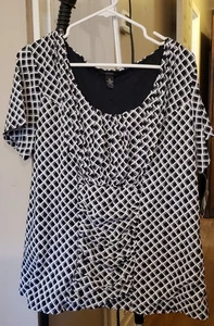 NUEVO CON ETIQUETAS - Alfani - Top de Vestido Manga Corta Estampado Acanalado - Mismo 3X - Imagen 1 de 8