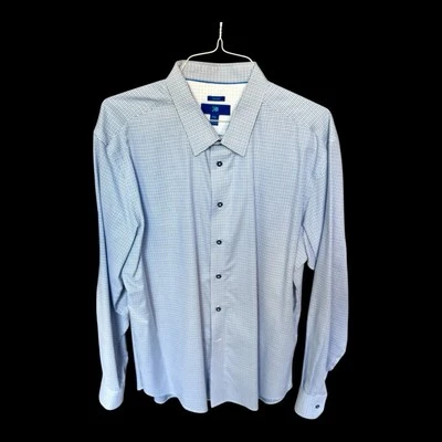 Egara Blue Dress Shirt Classic Button-Down Non-Iron 100% Cotton XXL - Image 1 of 2
