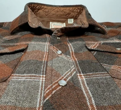 VTG 70's Arrow Western Wear Wool Blend Plaid Pearl Snap Flannel Shirt Men's XL - Image 1 of 4
