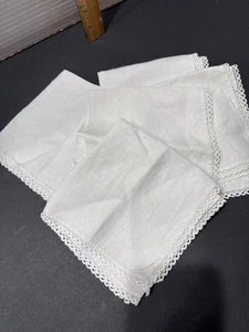 1940's White Linen Handmade crocheted Trim White - Picture 1 of 6