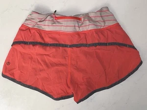 Lululemon Speed Shorts in Electric Coral/Quiet Stripe Size 4 Inseam 2.5” - Picture 1 of 4