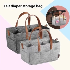 Large Capacity Felt Storage Carrier Multi-Pocket Baby Stroller Bag Nursery Use - Picture 1 of 15