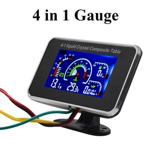 4 in 1 Gauge Digital Universal Oil Pressure, Voltmeter, Water Temp, Fuel Level - Picture 1 of 10