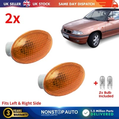 2x Luce Lente Ripetitore Indicatore Laterale per Vauxhall Corsa C Astra F Tigra Meriva - Immagine 1 di 4