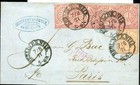 890887) NDP Nr. 5 + 16 (4) auf Blg 1871 von Berlin (K2 No 12) nach Paris
