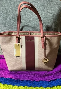 Michael Kors Jet Set Travel Ballet Multi Coated Canvas Verschluss Carryall Shopper - Bild 1 von 11