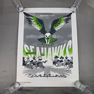 Ames Bros Seattle Seahawks Gameday Poster vs Dallas Cowboys 2020 70/315 - Picture 1 of 3