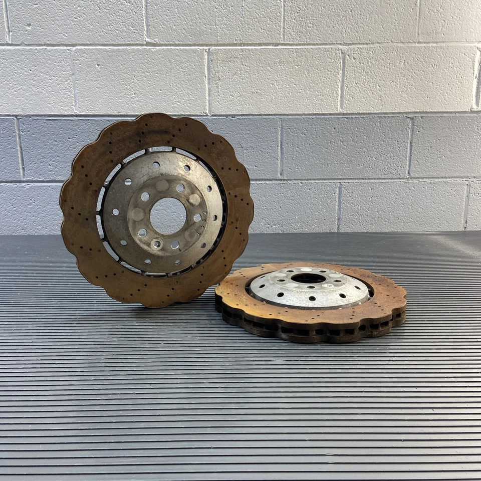 2013-2023 Audi R8 Spyder Front Left Right Brake Disc Rotor 34k Miles OEM - Image 1 of 4