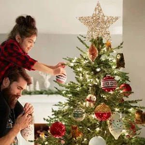 Topper Árbol Estrella Navidad Dorado | Alambre Dorado LED Decoración Estrella De Pie - 40cm - Imagen 1 de 14