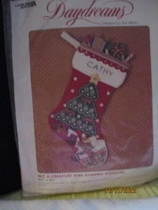 Vintage Stocking Leisure Arts Daydreams Not a Creature was Stirring Stocking Kit - Picture 1 of 3