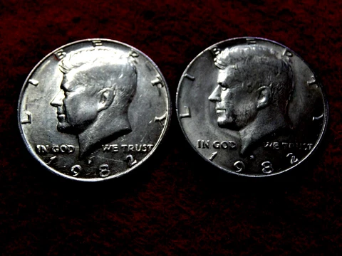 1982 P D KENNEDY  CLAD HALF DOLLARS  (2-COINS)     ITEM  #63R Cover