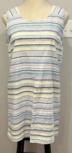 Christopher & Banks Striped Linen and Cotton Sleeveless Dress Size XL - Picture 1 of 6