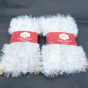 Holiday Time Tinsel Garland Frosted White Clear 15 Ft each or 30 ft Total Qty 2 - Picture 1 of 5