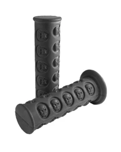 Juego de empuñaduras EMGO calavera goma mini bicicleta motocicleta 7/8" - 1" negro, 42-56530 - Imagen 1 de 1