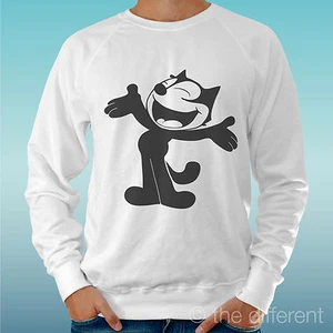 Felpa Hombre Luz Suéter Blanco" Felix The Cat Dibujos" Road To Happiness - Imagen 1 de 1
