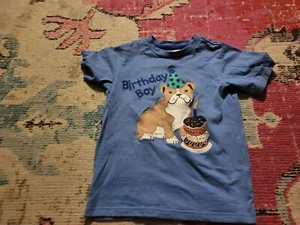 VGUC Gymboree birthday boy dog shirt pitbull boxer with cake size 6 blue - Picture 1 of 3