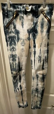Pantalones de mezclilla McGuire Margaux borla ajustados al tobillo tie dye talla 25 usados en excelente estado envío bajo Foto 1 de 4
