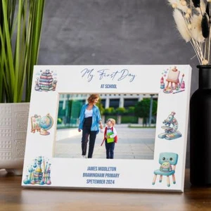 Personalised First Day At School Fun White Photo Frame - Picture 1 of 4