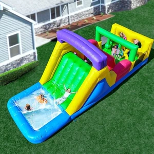 Commercial 22FT Inflatable Bouncer Obstacle Course & Water Slide Combo w/ Blower - Picture 1 of 10