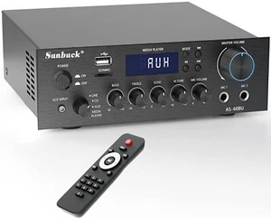 Sunbuck Bluetooth 5.0 Mini Hi-Fi ClassD Integrated Home Stereo Amplifier AS-60bu - Picture 1 of 4