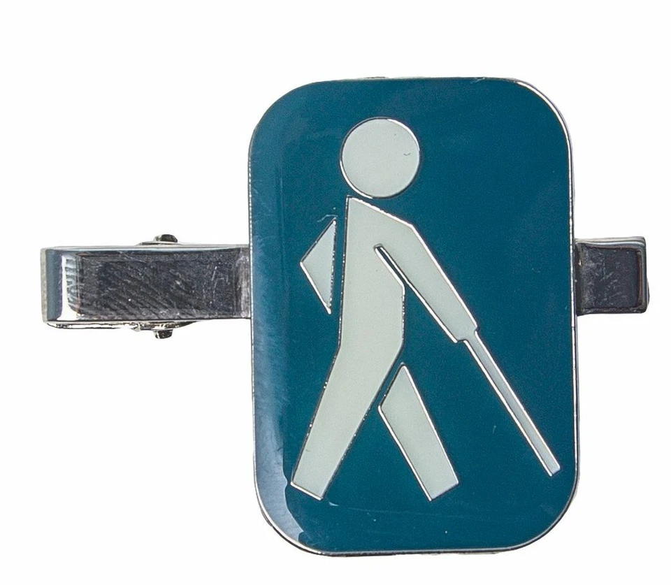 Blindenplakette mit Klemme international blau - Bild 1 von 4