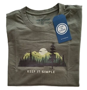 Life Is Good SS Shirt Crusher Tee KEEP IT SIMPLE Mountains Sun Chest52 Mens XL - Picture 1 of 7