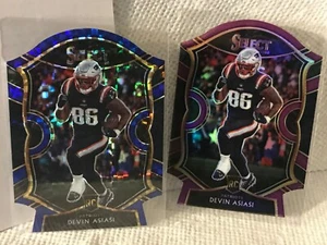 2020 PANINI SELECT DEVIN ASIASI DIE CUT RC LOT OF 2 BLUE CHECKER PURPLE PATRIOTS - Picture 1 of 1
