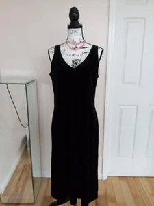 Laura Ashley - Vintage schwarzes elegantes Samt Schlupfkleid - Größe L - Bild 1 von 2