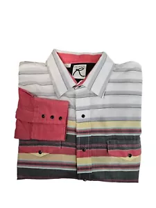 Vintage Roper Striped Western Rodeo Pearl Snap Shirt Size XXL Men's N87 - Picture 1 of 13