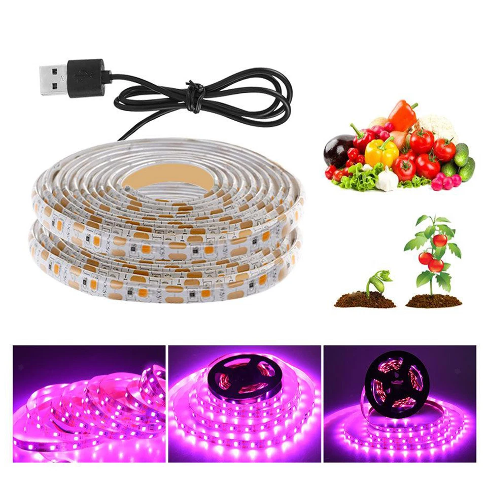 LED Grow Light Strips SMD 2835 Chip für Pflanzen 5V USB Indoor Gewächshaus - Bild 1 von 1