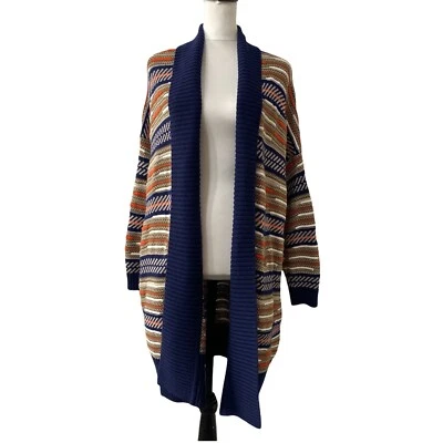 Diane Von Furstenberg Cardigan S Multicolour Women’s Long Open Front Wool Silk - Image 1 of 4