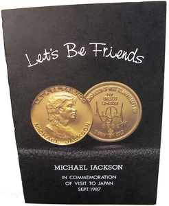 Michael Jackson Display without Gold Coin Pièce Booklet Packaging Japan 1987 - Foto 1 di 6
