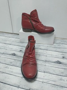 Miz Mooz LUNA Damen-Stiefeletten Größe 6 Leder Reißverschluss Moto Booties rot - Bild 1 von 12