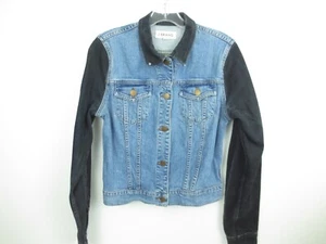 Chaqueta de Jean J Brand para Niñas con Botones Cuello Frontal Azul Negro Denim Talla Grande - Imagen 1 de 5