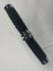 Yamaha chrome + black foam rubber Road Hawk end cap street bike Grips 140MM 7/8" - Picture 1 of 5