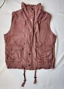 Tribal Women's Pink Snap & Zip Vest Medium Grey Striped Lining - Picture 1 of 11