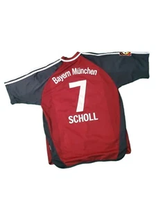 Bayern Munchen Shirt Jersey 2001 2003 Scholl #7 M Adidas Burgundy Velvet - Foto 1 di 5