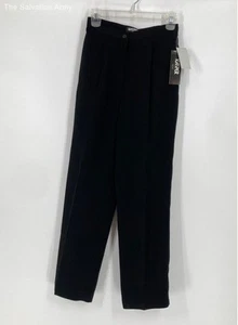 Kasper Womens Black Pleated Front Straight Leg Dress Pants Size 2P - Picture 1 of 6